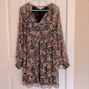 Black Floral Loft Dress